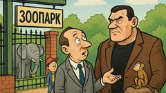 Виц: Мутра води сина си в зоопарка...